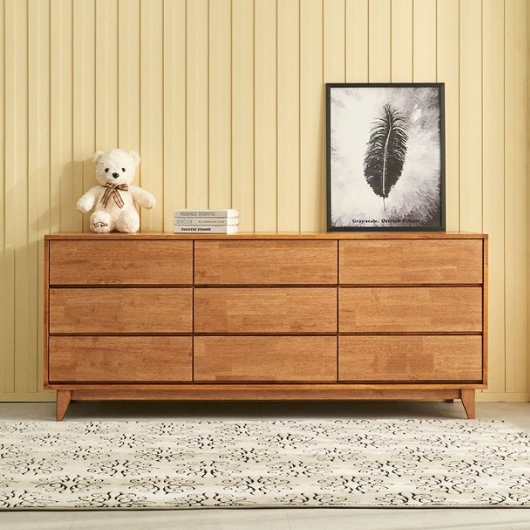 고은가구 삼식이 3단 월넛C 원목 와이드 서랍장 1800