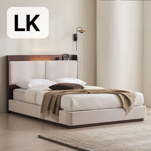 삼익가구 로우트 LED 패브릭 원목 침대 LK