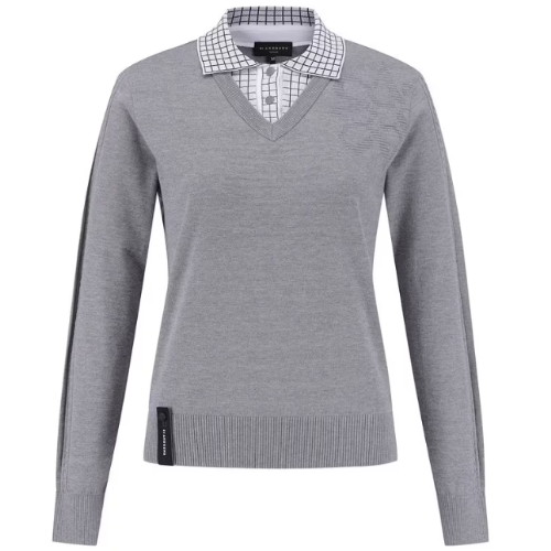 세인트앤드류스  별 심볼 체크 칼라 니트 821E1SR104_MG