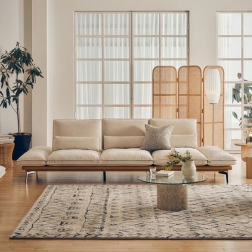 에싸 볼튼 하프스윙기능 구스 테메르 패브릭 소파 4인용