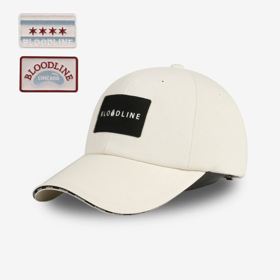 블러드라인  아이보리 자수패치 시카고 볼캡