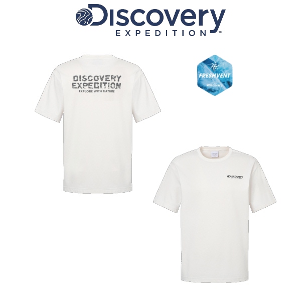 디스커버리익스페디션  프레시벤트 워싱 변형로고 반팔티셔츠 DXRS8S053-WHS
