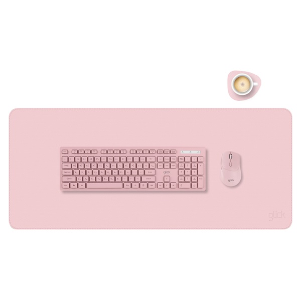 지클릭커  가죽 장패드 데스크 매트 UP with 티코스터