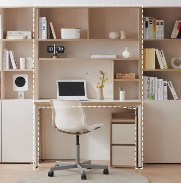 아이앤 프레아 5단 전면수납 책장 책상 세트