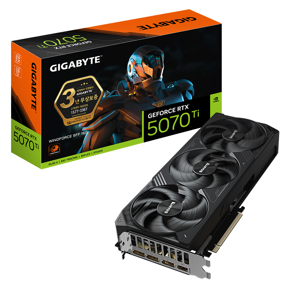 GIGABYTE  지포스 RTX 5070 Ti WINDFORCE SFF D7 16GB 제이씨현