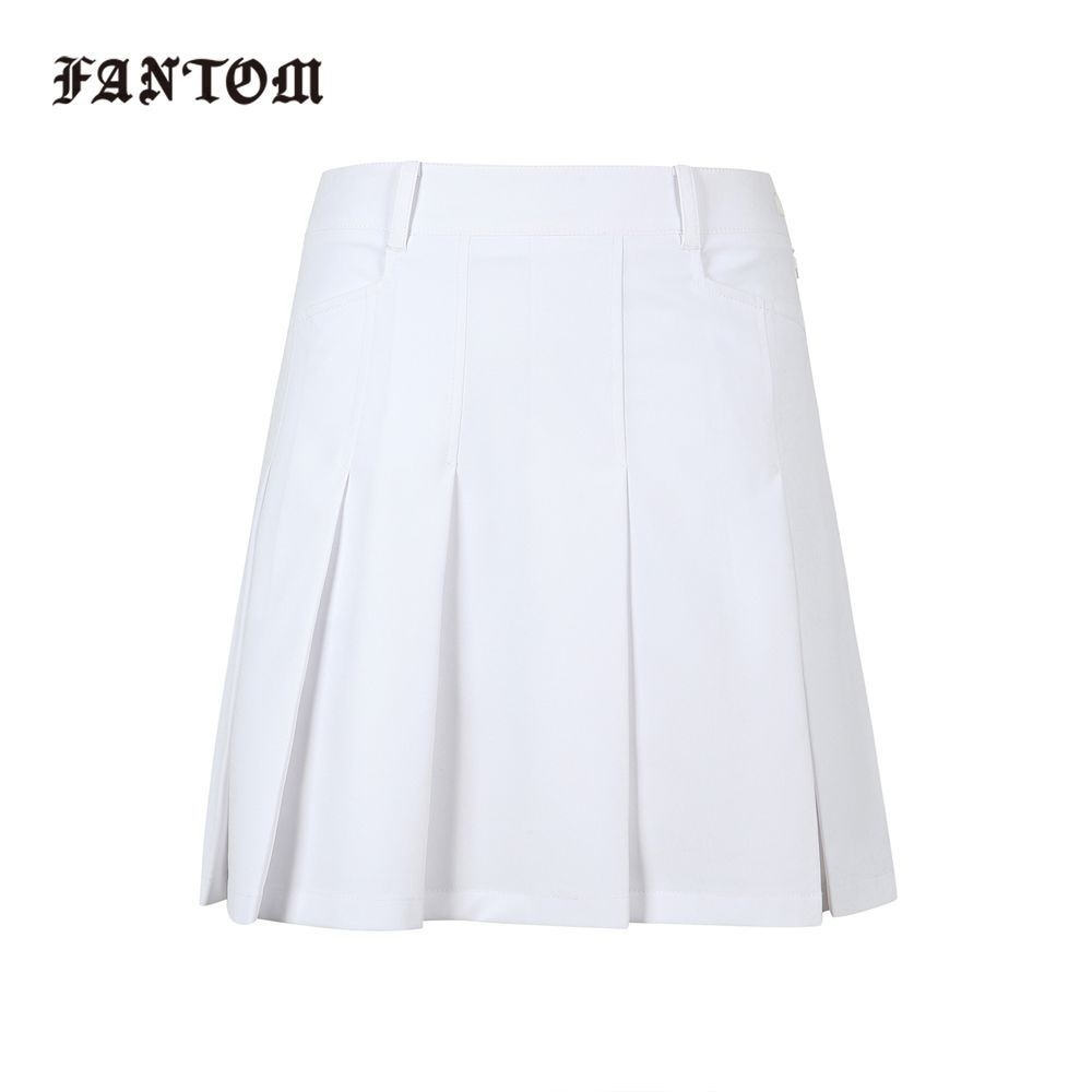 팬텀 냉감 기능성 밴딩 플리츠 큐롯 스커트 221E2PC251_WH