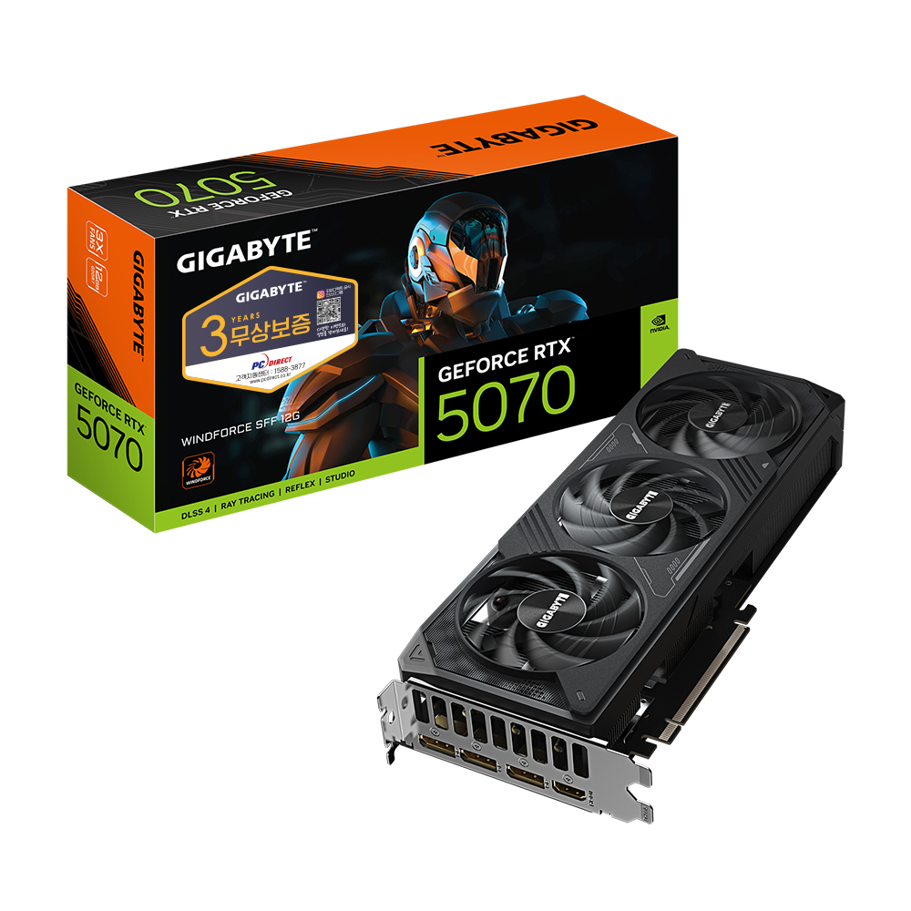 GIGABYTE  지포스 RTX 5070 WINDFORCE SFF D7 12GB 피씨디렉트