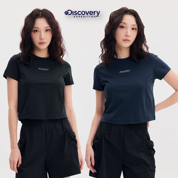 디스커버리익스페디션 잠재권축사 라운드 반팔티셔츠 DWRS97053-BKS