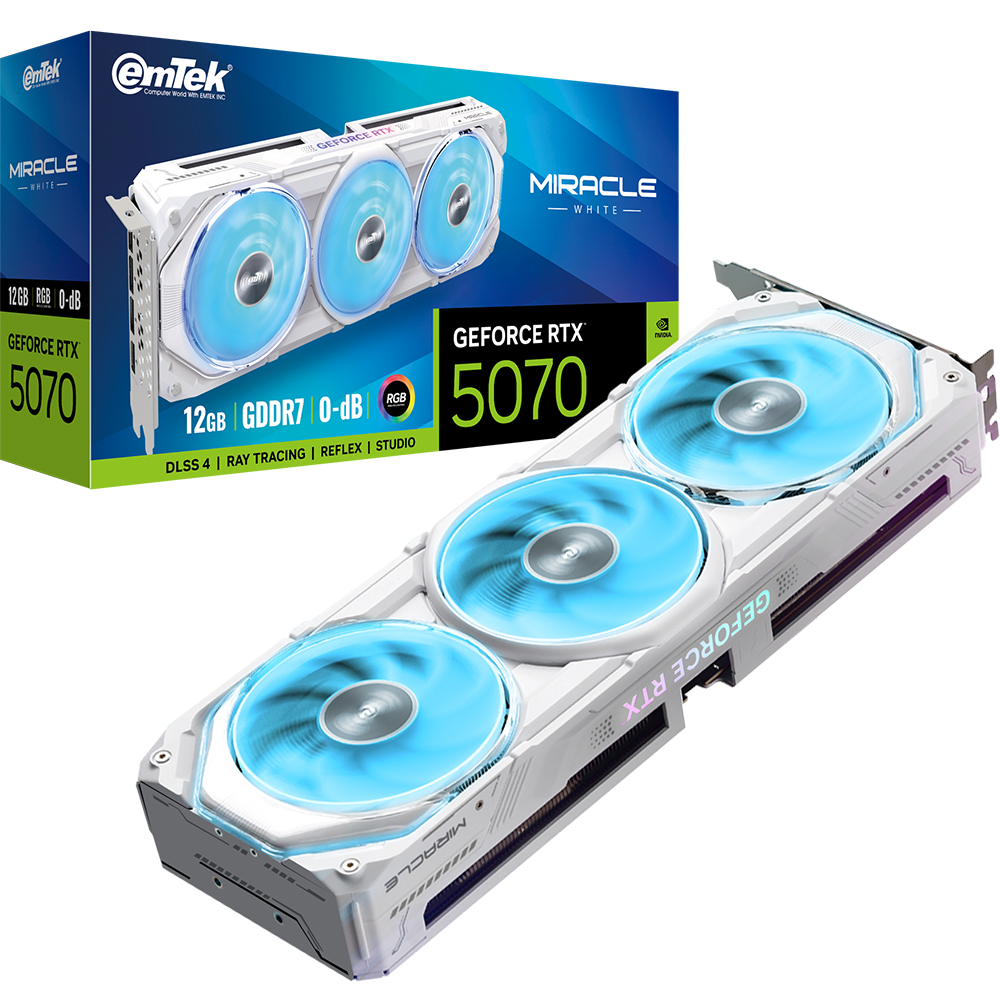 이엠텍  지포스 RTX 5070 MIRACLE WHITE D7 12GB