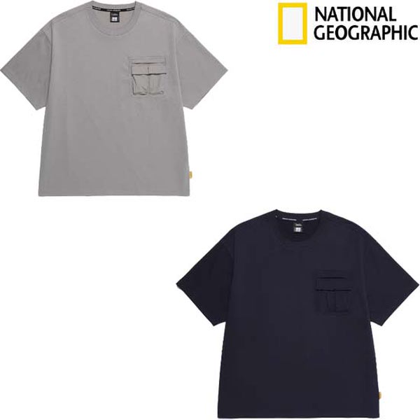 내셔널지오그래픽 NRN 가슴 포켓 세미오버핏 반팔 티셔츠 N252MTS100