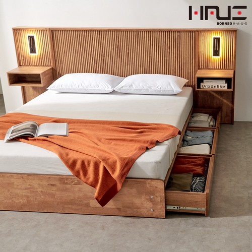 BIF보루네오 프라임 댄 템바보드 호텔 침대 Q+협탁 2개