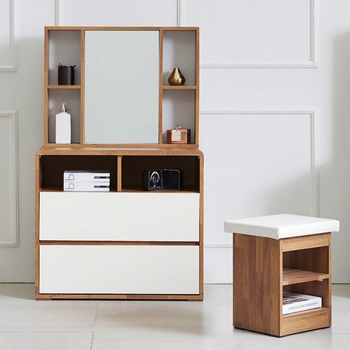 우아미가구  젠킨스 3단 의자 화장대 세트 800