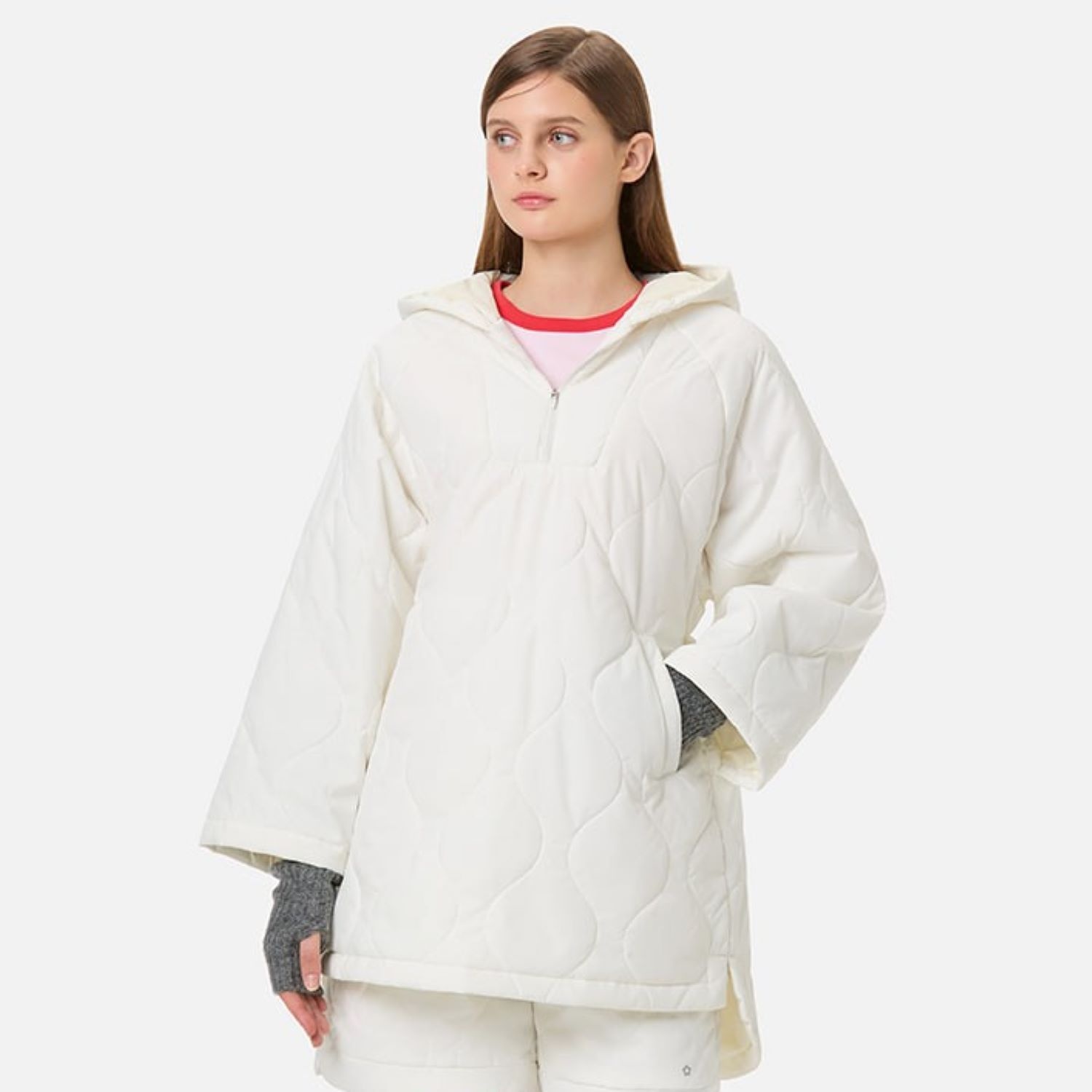 뮬라웨어  판초 패딩 자켓 AWWEPD101