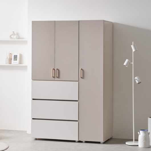 아이앤  프레아 3서랍 행거형 옷장세트 1200