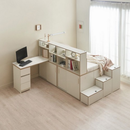 에보니아 이노 파티션 슬라이딩 빅수납 책상형1200 침대 SS