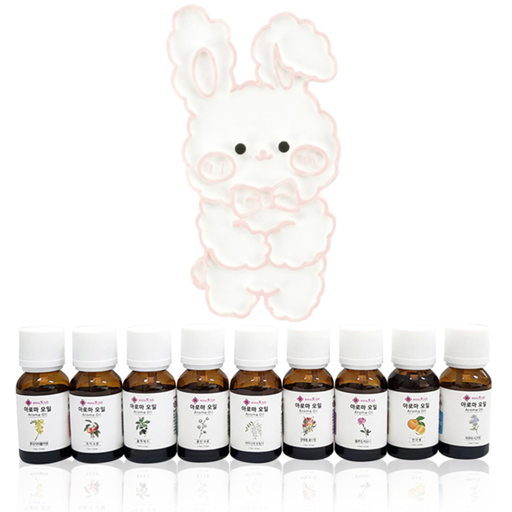 오피아컴  바오밥 차량용 석고방향제 리본하양토끼