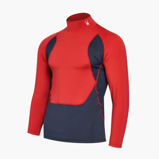 스파이더  베이스볼 프로웹 하이넥 베이스레이어 상의 SPHPCNCL531M-RED