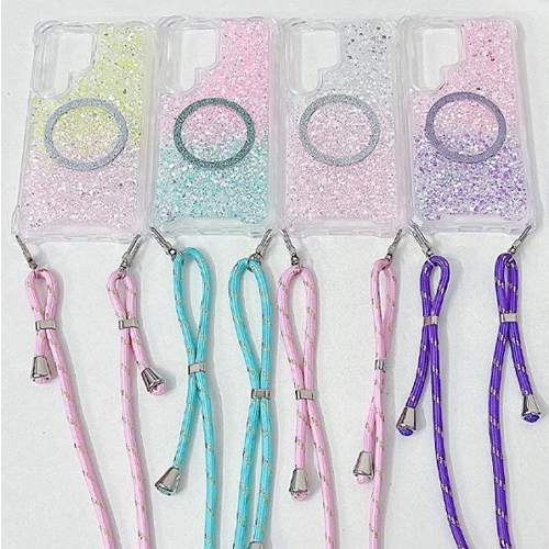 수나르  갤럭시A35 맥세이프 스트랩 투톤 글리터 범퍼 케이스