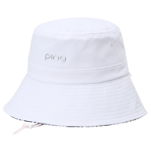 핑  하챙 패턴 버킷햇 121E2CP483_WH