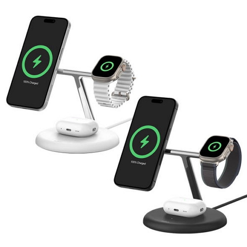 벨킨  부스트차지 프로 Qi2 15W 3in1 맥세이프 무선충전기 WIZ023kr 해외구매