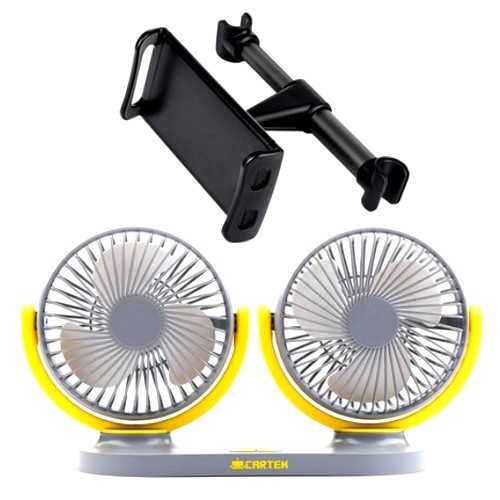 카템  3단조절 듀얼 차량용 선풍기 CT088