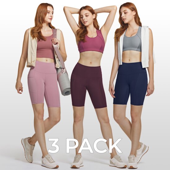 요가 하이웨이스트 포켓 반바지 3팩 AO-YSP32