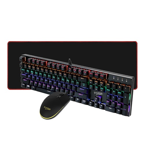 지클릭커  슈퍼히어로 GMK-510X 기계식 키보드 마우스 장패드 세트