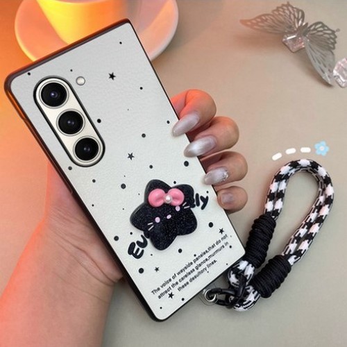 갤럭시Z 폴드 스페셜 에디션 캣스타 패턴 바형 스트랩 케이스