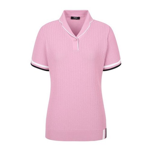 팬텀  라인 배색 변형 카라 반팔 니트 221E2SR101_PK