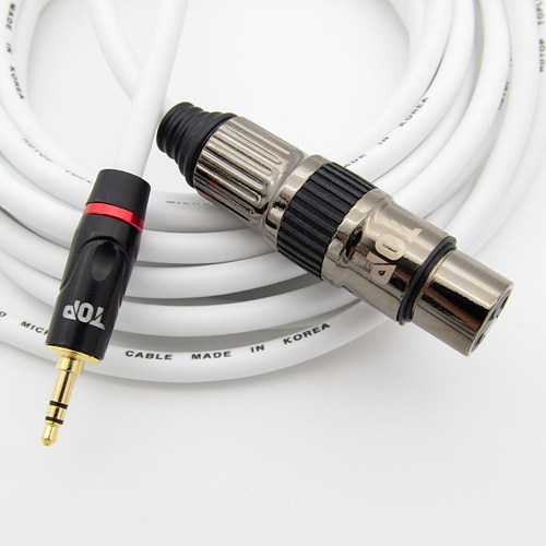 탑라인에이치디 HDTOP 3.5mm 스테레오 to XLR 암 화이트 케이블