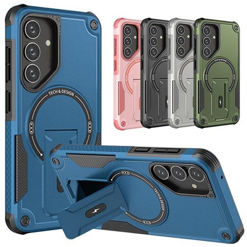 수나르  갤럭시A55 아머 맥세이프 범퍼 킥스탠드 하드 케이스