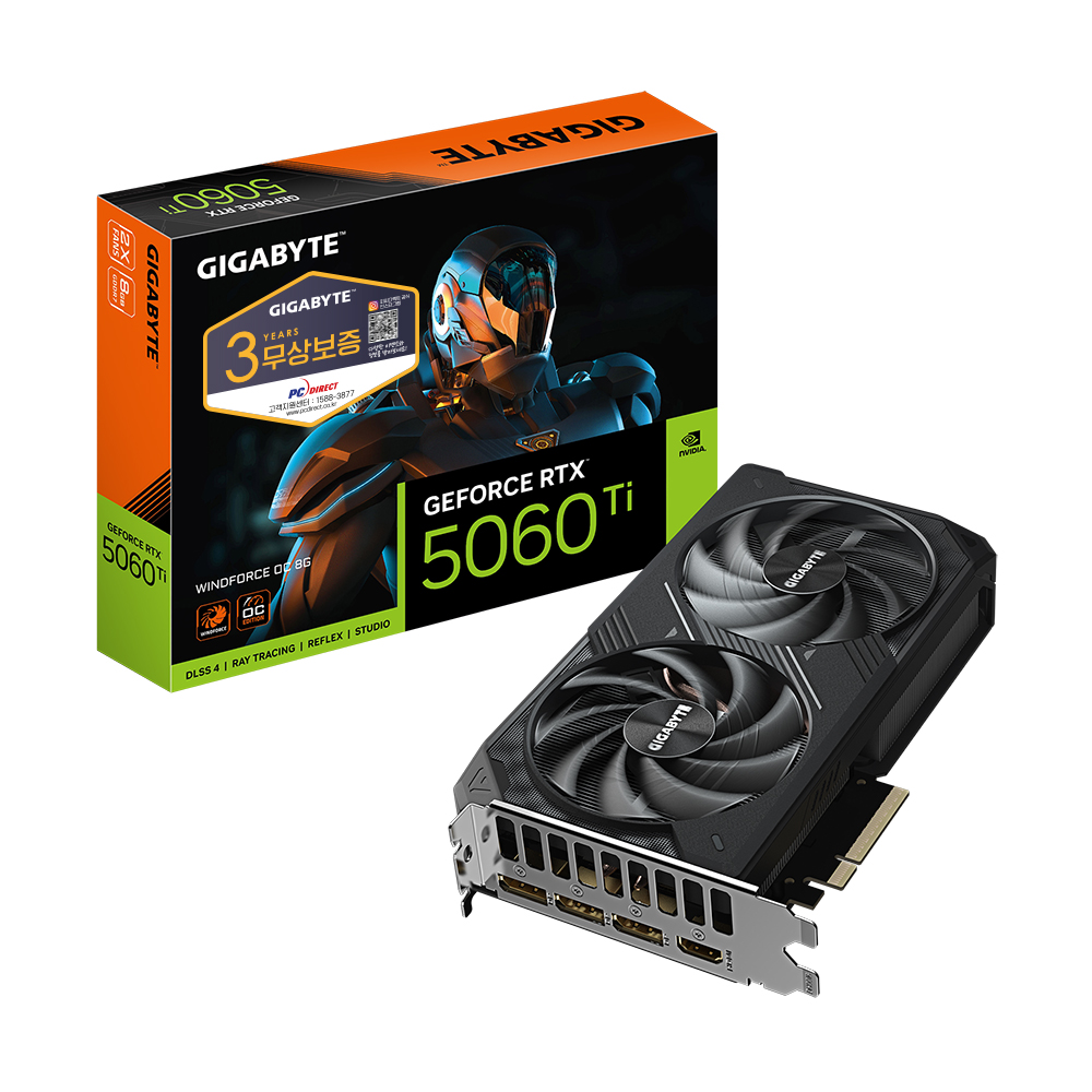 GIGABYTE  지포스 RTX 5060 Ti WINDFORCE OC D7 8GB 피씨디렉트