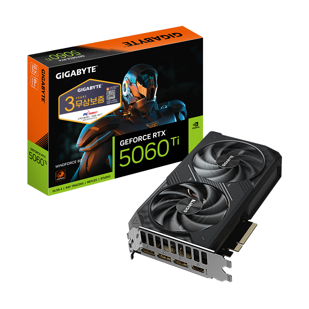 GIGABYTE  지포스 RTX 5060 Ti WINDFORCE D7 8GB 피씨디렉트