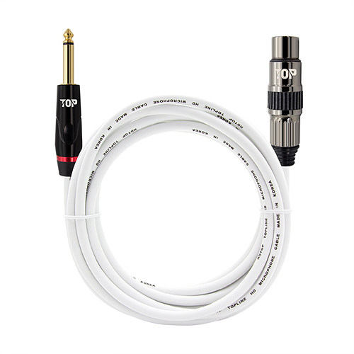 HDTOP  5.5 모노 to XLR 암 화이트 케이블