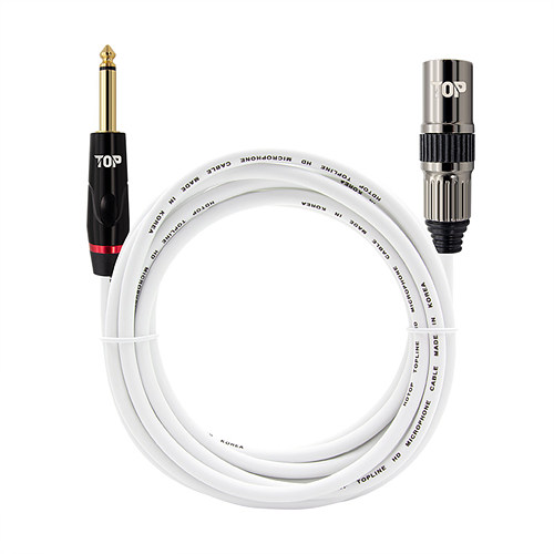 HDTOP  5.5 모노 to XLR 수 화이트 케이블