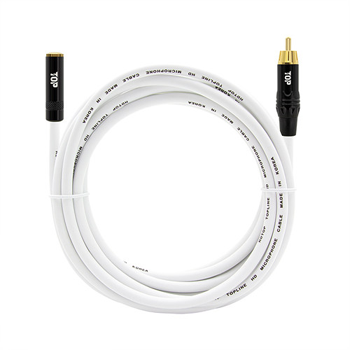 HDTOP  3.5mm 스테레오 to RCA 화이트 케이블