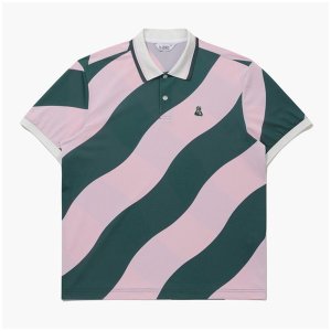 먼싱웨어 피터보기 웨이브 카라 반팔 티셔츠 MQ221PTS42