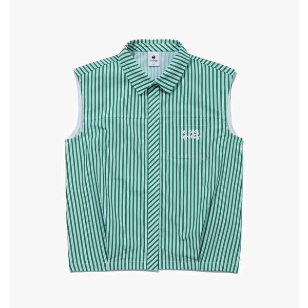 르꼬끄골프 서커 스트라이프 슬리브리스 셔츠 GQ222LSL61