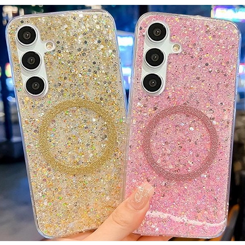 수나르  갤럭시A55 맥세이프 글리터 펄 심플 젤리 케이스