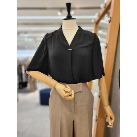 리안뉴욕 V넥 쉬폰 반팔 블라우스 RRYWBL07A