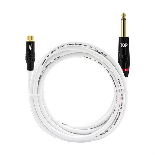 HDTOP  RCA to 5.5mm 모노 화이트 케이블