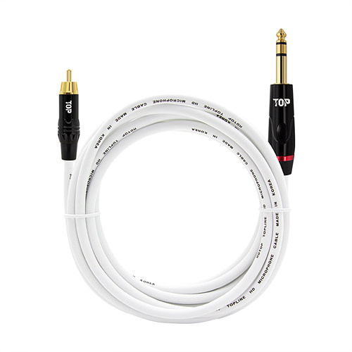 HDTOP  RCA to 5.5mm 스테레오 MM 화이트 케이블