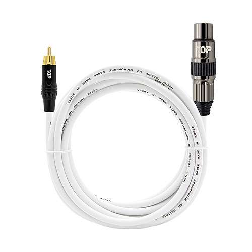 HDTOP  RCA to XLR MF 화이트 케이블