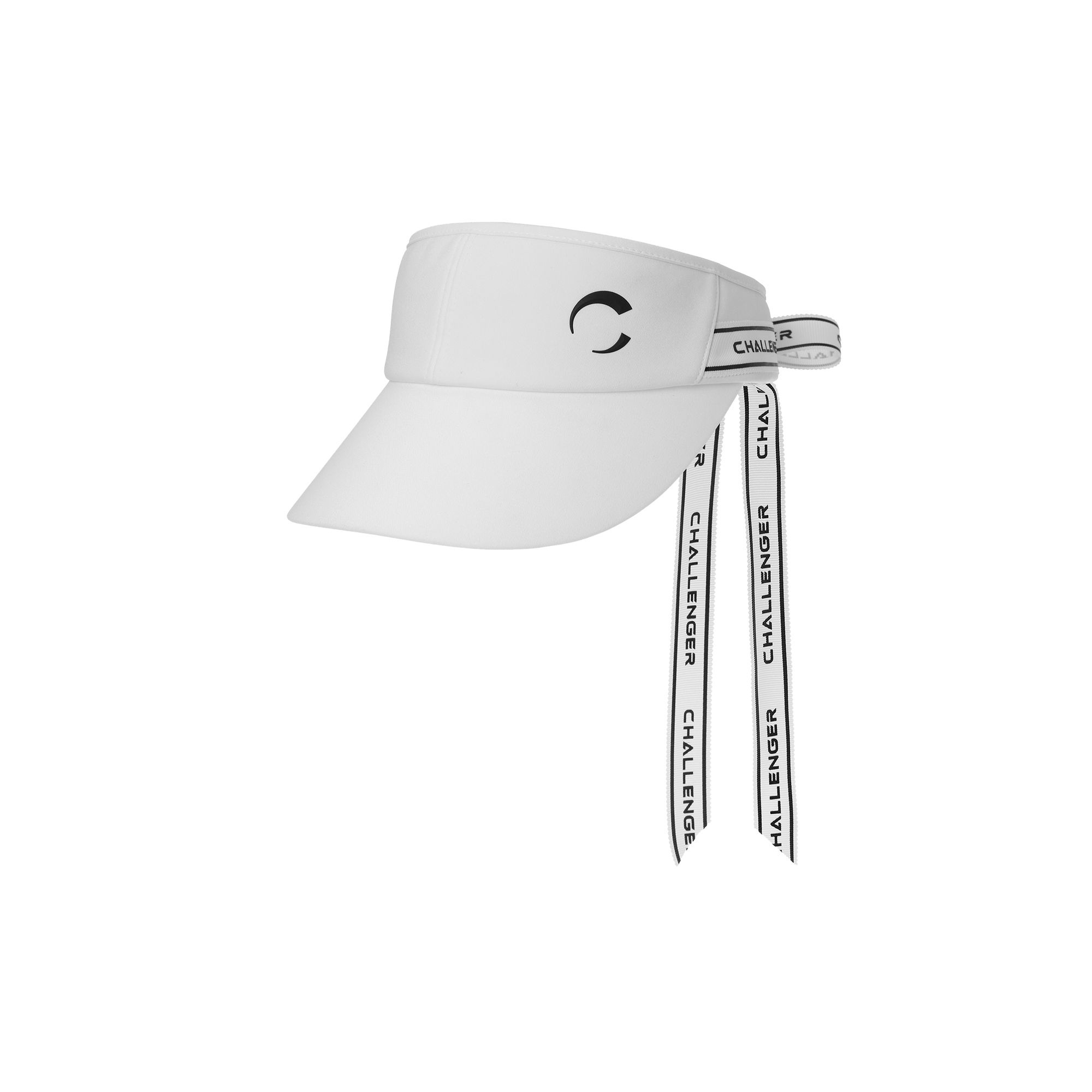 챌린저  스트라이프 트리밍 리본 포인트 밴딩 썬캡 화이트 CHE2WCP5671WH