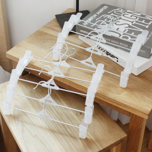 가쯔  화이트 집게 바지걸이