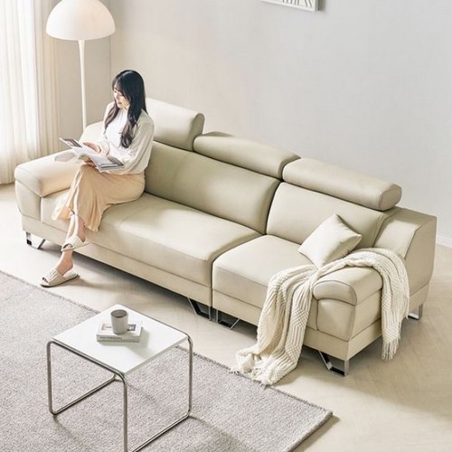 BIF보루네오 로우Po 헤드틸팅 헤드레스트 가죽 소파 4인용