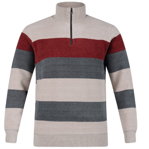 럭스골프  반집업 컬러 블록 기모 긴팔 니트 스웨터 RM4W415