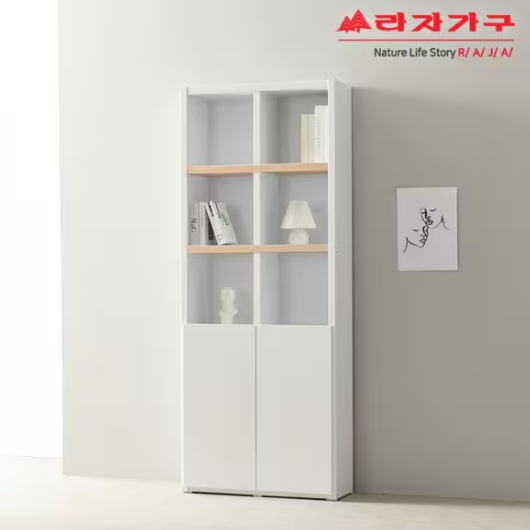 라자가구 비바 플러시 도어형 5단 책장 800