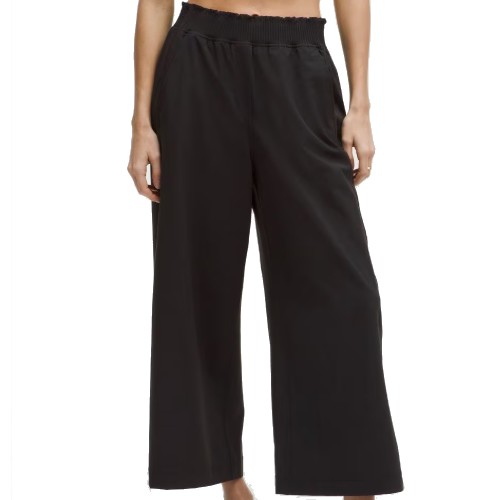 룰루레몬 스트레치 우븐 러플 웨이스트 와이드 레그 크롭 LW6CWBS-0001