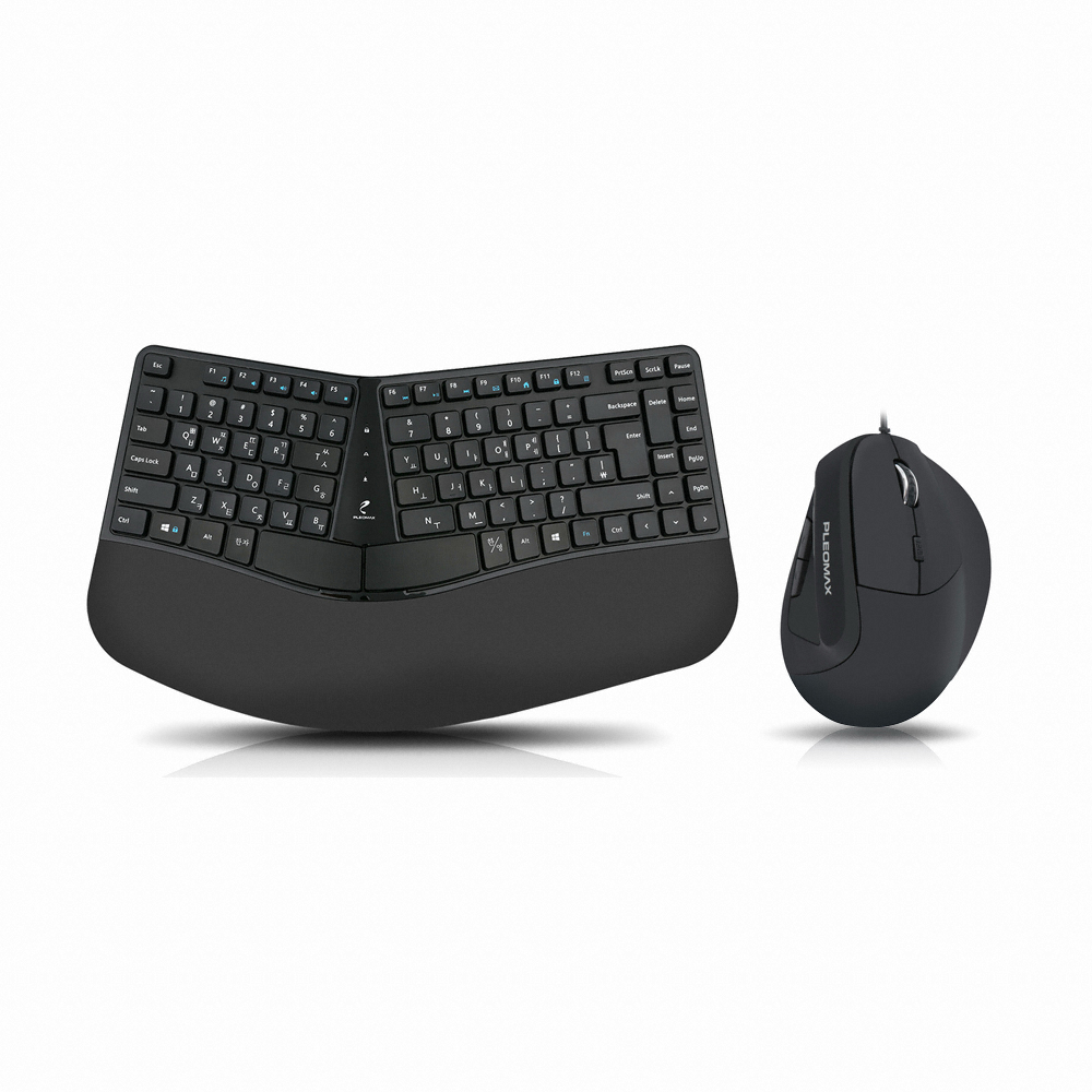 플레오맥스  PEK-N1000 인체공학 키보드 마우스 유선 세트